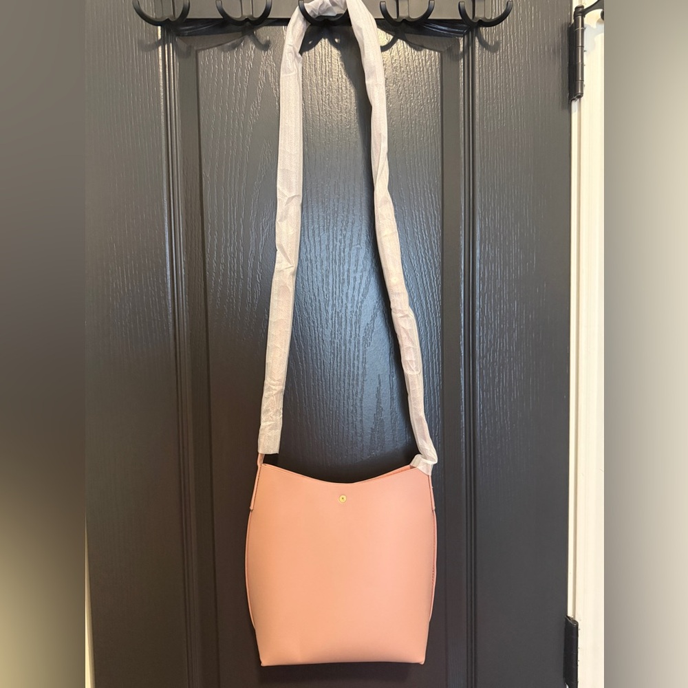 Anthropologie Samara The Medium Shoulder Bag | Pink Peony | Vegan Leather | NWOT - Picture 4 of 6